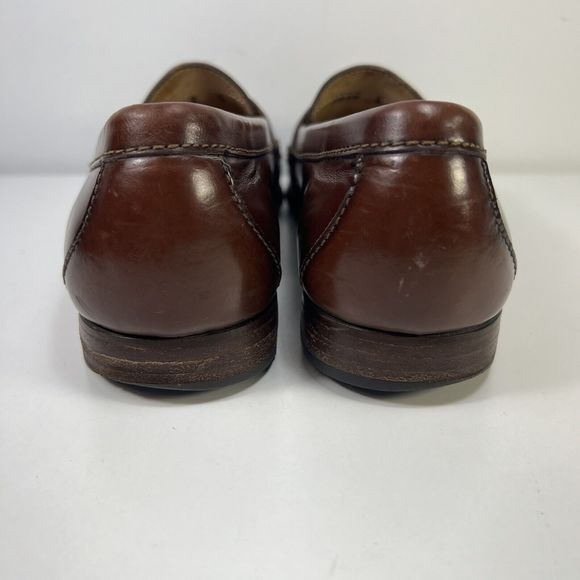 Cole Haan Mens Mahogany Brown Leather Slip-On Pinch Tassel Loafer Size 8 D - Picture 4 of 10